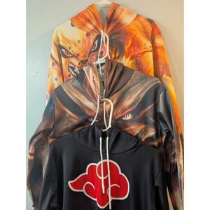 Anime Naruto Akatsuki Cloud 3D Design Hoodie Sweatshirt Lot Of 3 Adult S